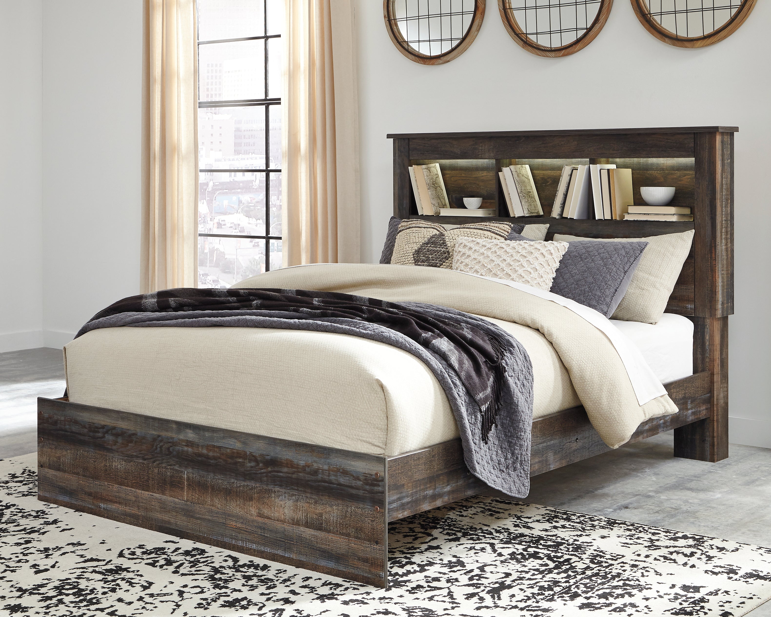 Best Deals Furniture - Ashley Furniture - Drystan Queen Bookcase Bed - Queen Bookcase Bed - B211B16