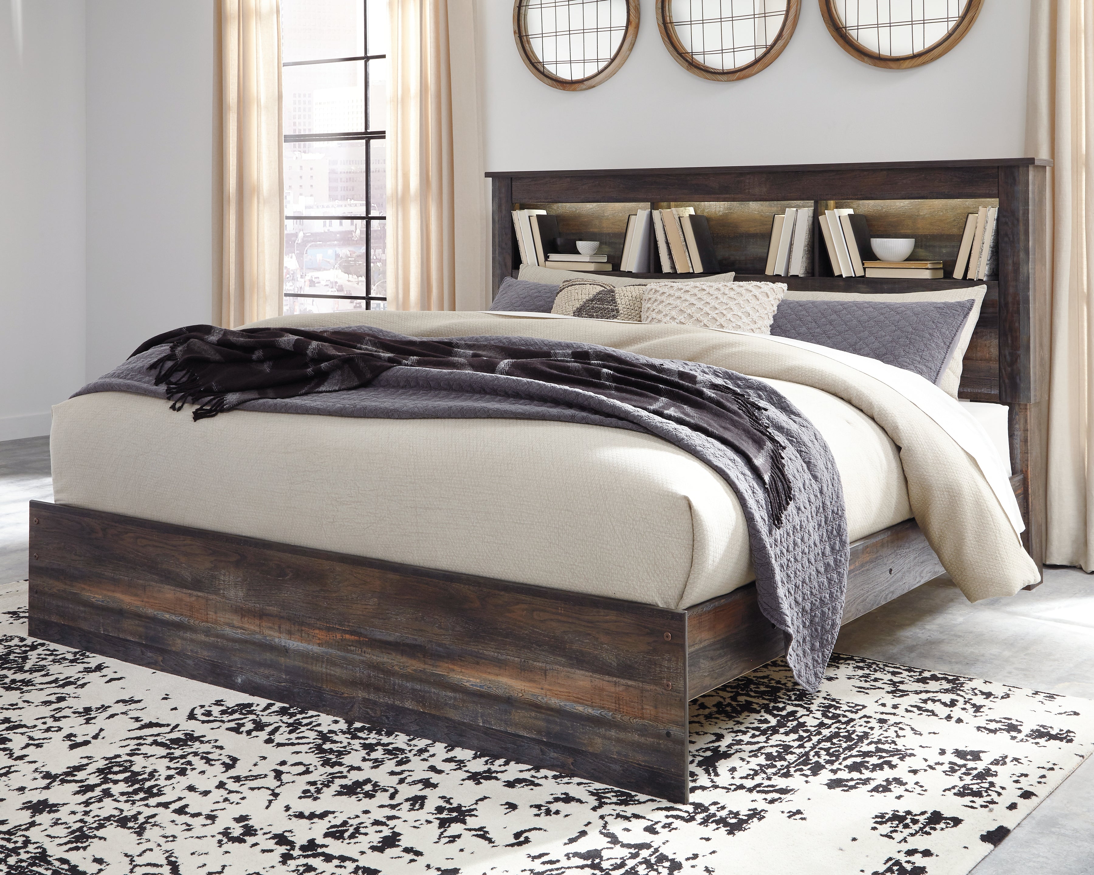 Best Deals Furniture - Ashley Furniture - Drystan King Bookcase Bed - King Bookcase Bed - B211B53