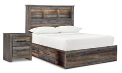 Best Deals Furniture - Ashley Furniture - Drystan Full Bookcase Bed with 2 Sided Storage and Nightstand - Full Bookcase Bed with 2 Sided Storage and Nightstand - B211B61
