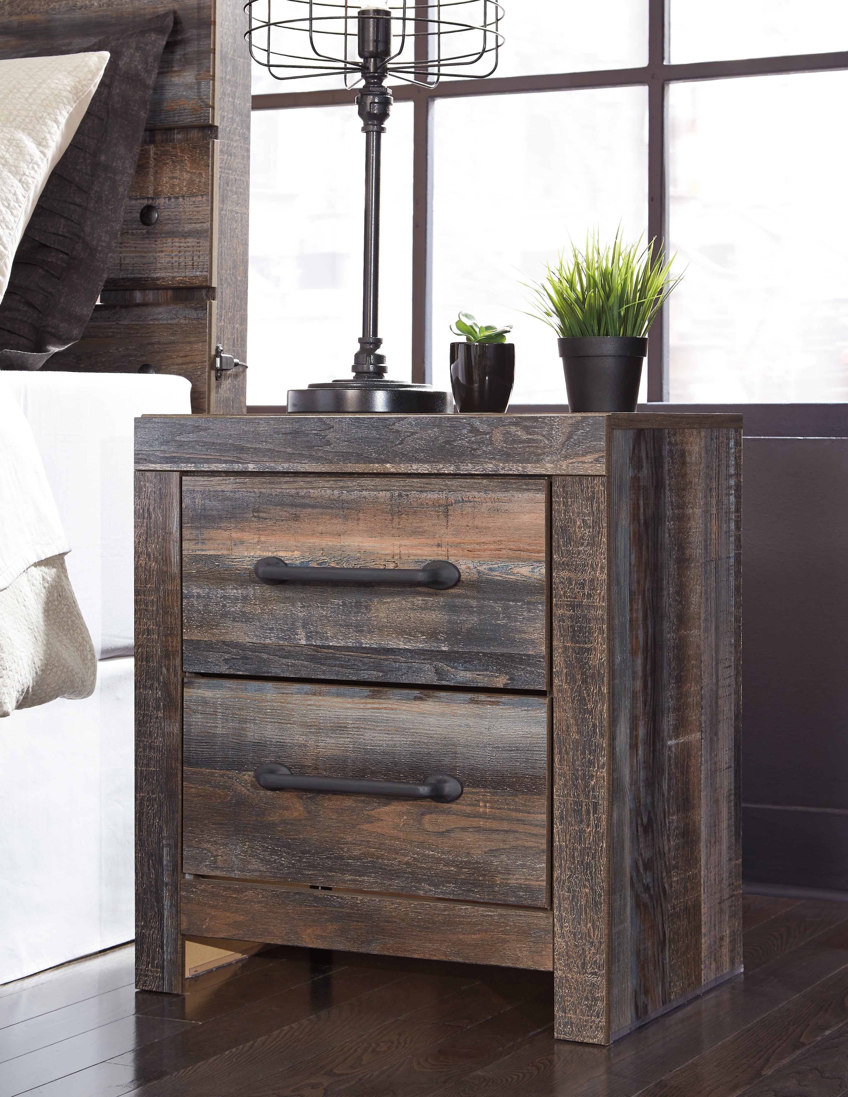 Best Deals Furniture - Ashley Furniture - Drystan Nightstand - Two Drawer Night Stand - B211-92