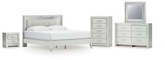 Best Deals Furniture - Ashley Furniture - Zyniden King Upholstered Panel Bed, Dresser, Mirror, Chest and Nightstand - King Upholstered Panel Bed, Dresser, Mirror, Chest and Nightstand - B2114B25