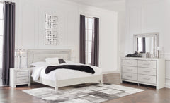 Best Deals Furniture - Ashley Furniture - Zyniden King Upholstered Panel Bed, Dresser, Mirror and Nightstand - King Upholstered Panel Bed, Dresser, Mirror and Nightstand - B2114B8