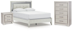 Best Deals Furniture - Ashley Furniture - Zyniden Queen Upholstered Panel Bed, Chest and Nightstand - Queen Upholstered Panel Bed, Chest and Nightstand - B2114B19