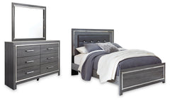 Best Deals Furniture - Ashley Furniture - Lodanna Queen Upholstered Panel Bed, Dresser and Mirror - Queen Upholstered Panel Bed, Dresser and Mirror - B214B6