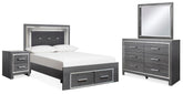 Best Deals Furniture - Ashley Furniture - Lodanna Full Storage Bed, Dresser, Mirror and 2 Nightstands - Full Storage Bed, Dresser, Mirror and 2 Nightstands - B214B54