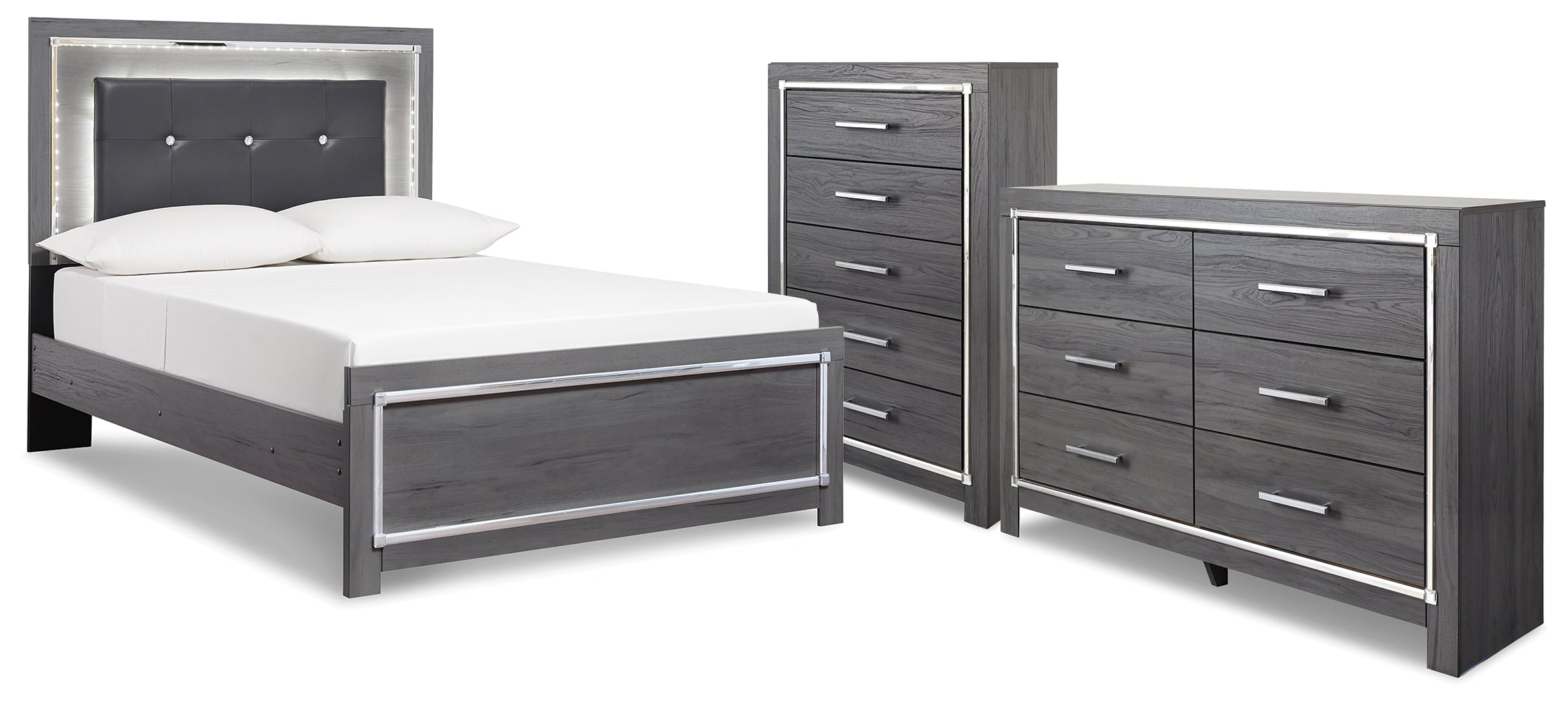 Best Deals Furniture - Ashley Furniture - Lodanna Full Panel Bed, Dresser and Chest - Full Panel Bed, Dresser and Chest - B214B52