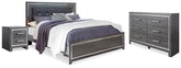 Best Deals Furniture - Ashley Furniture - Lodanna King Upholstered Panel Bed, Dresser and Nightstand - King Upholstered Panel Bed, Dresser and Nightstand - B214B27