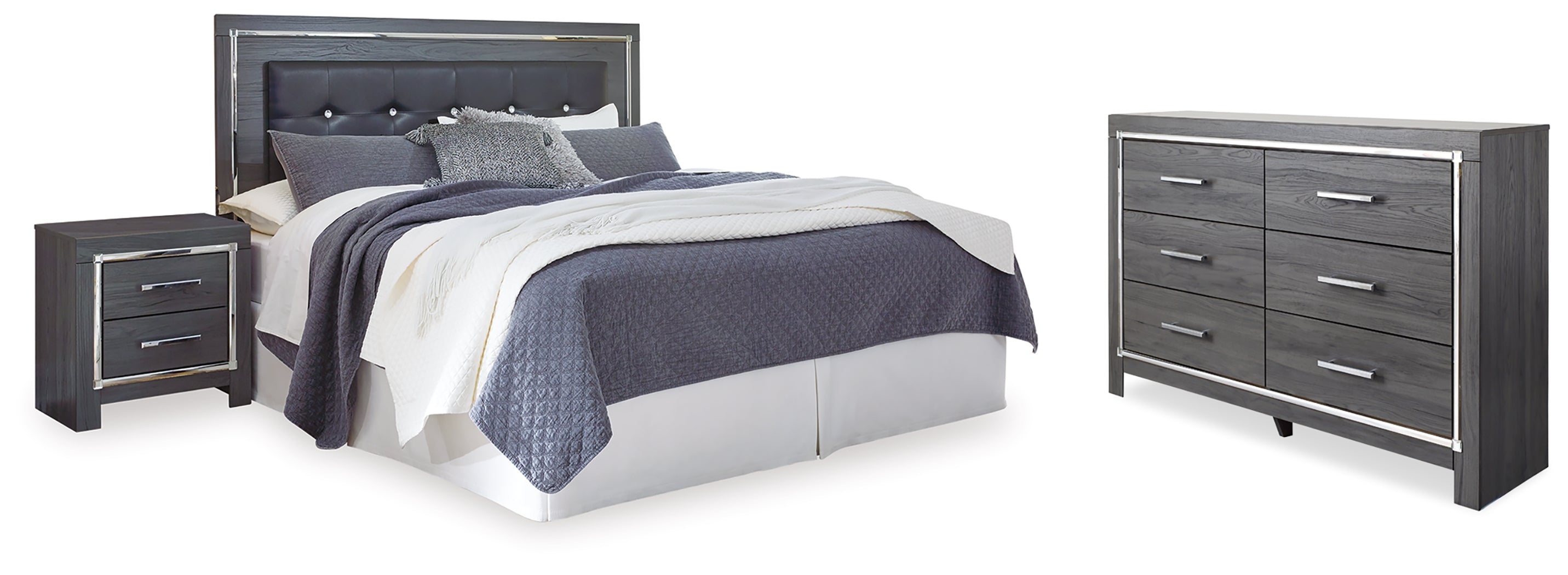 Best Deals Furniture - Ashley Furniture - Lodanna King/Cal King Panel Headboard, Dresser and Nightstand - King/Cal King Panel Headboard, Dresser and Nightstand - B214B34