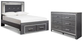 Best Deals Furniture - Ashley Furniture - Lodanna Full Panel Storage Bed and Dresser - Full Panel Storage Bed and Dresser - B214B48