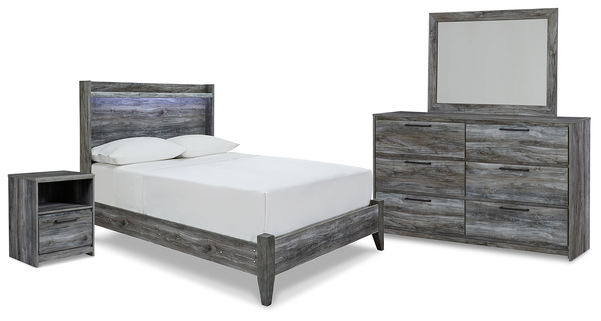 Best Deals Furniture - Ashley Furniture - Baystorm Full Panel Bed, Dresser, Mirror and Nightstand - Full Panel Bed, Dresser, Mirror and Nightstand - B221B18