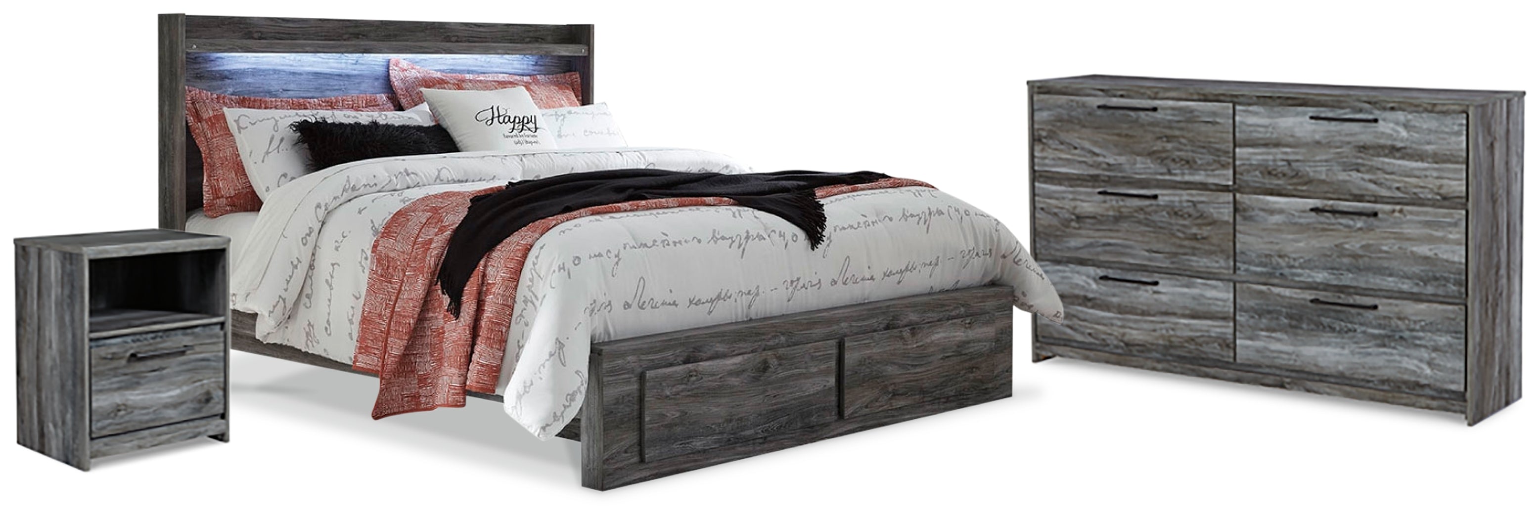 Best Deals Furniture - Ashley Furniture - Baystorm King Panel Storage Bed, Dresser and Nightstand - King Panel Storage Bed, Dresser and Nightstand - B221B49