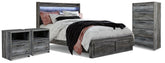 Best Deals Furniture - Ashley Furniture - Baystorm King Panel Storage Bed, Chest and 2 Nightstands - King Panel Storage Bed, Chest and 2 Nightstands - B221B97