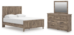 Rusticott Queen Panel Bed, Dresser and Mirror