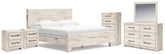 Best Deals Furniture - Ashley Furniture - Lawroy King Panel Bed, Dresser, Mirror, Chest and Nightstand - King Panel Bed, Dresser, Mirror, Chest and Nightstand - B2310B48