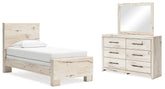 Best Deals Furniture - Ashley Furniture - Lawroy Twin Panel Bed, Dresser and Mirror - Twin Panel Bed, Dresser and Mirror - B2310B17