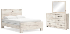 Best Deals Furniture - Ashley Furniture - Lawroy Queen Panel Bed, Dresser and Mirror - Queen Panel Bed, Dresser and Mirror - B2310B3