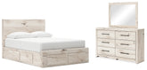 Best Deals Furniture - Ashley Furniture - Lawroy Queen Panel Storage Bed, Dresser and Mirror - Queen Panel Storage Bed, Dresser and Mirror - B2310B30