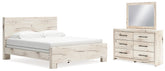 Best Deals Furniture - Ashley Furniture - Lawroy King Panel Bed, Dresser and Mirror - King Panel Bed, Dresser and Mirror - B2310B31