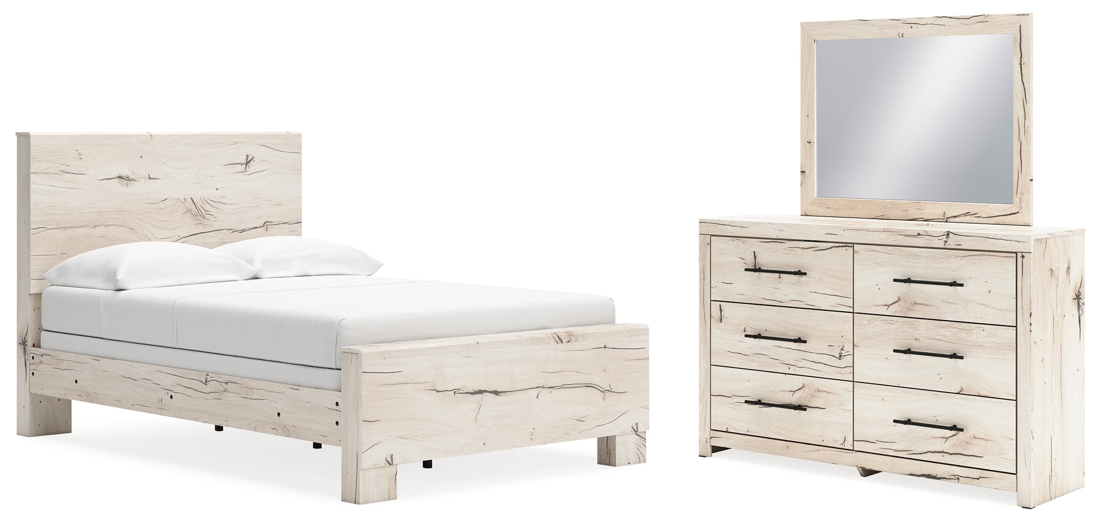 Best Deals Furniture - Ashley Furniture - Lawroy Full Panel Bed, Dresser and Mirror - Full Panel Bed, Dresser and Mirror - B2310B18