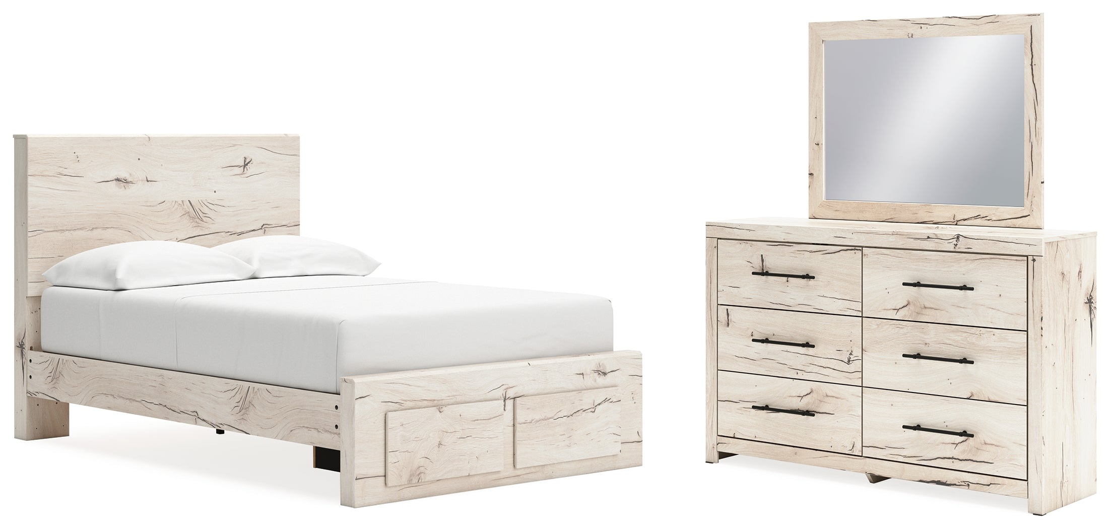 Best Deals Furniture - Ashley Furniture - Lawroy Full Panel Storage Bed, Dresser and Mirror - Full Panel Storage Bed, Dresser and Mirror - B2310B22