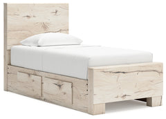 Lawroy Twin Panel Bed with Storage and Nightstand