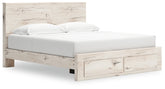 Best Deals Furniture - Ashley Furniture - Lawroy King Panel Storage Bed - King Panel Storage Bed / Light Natural - B2310B11