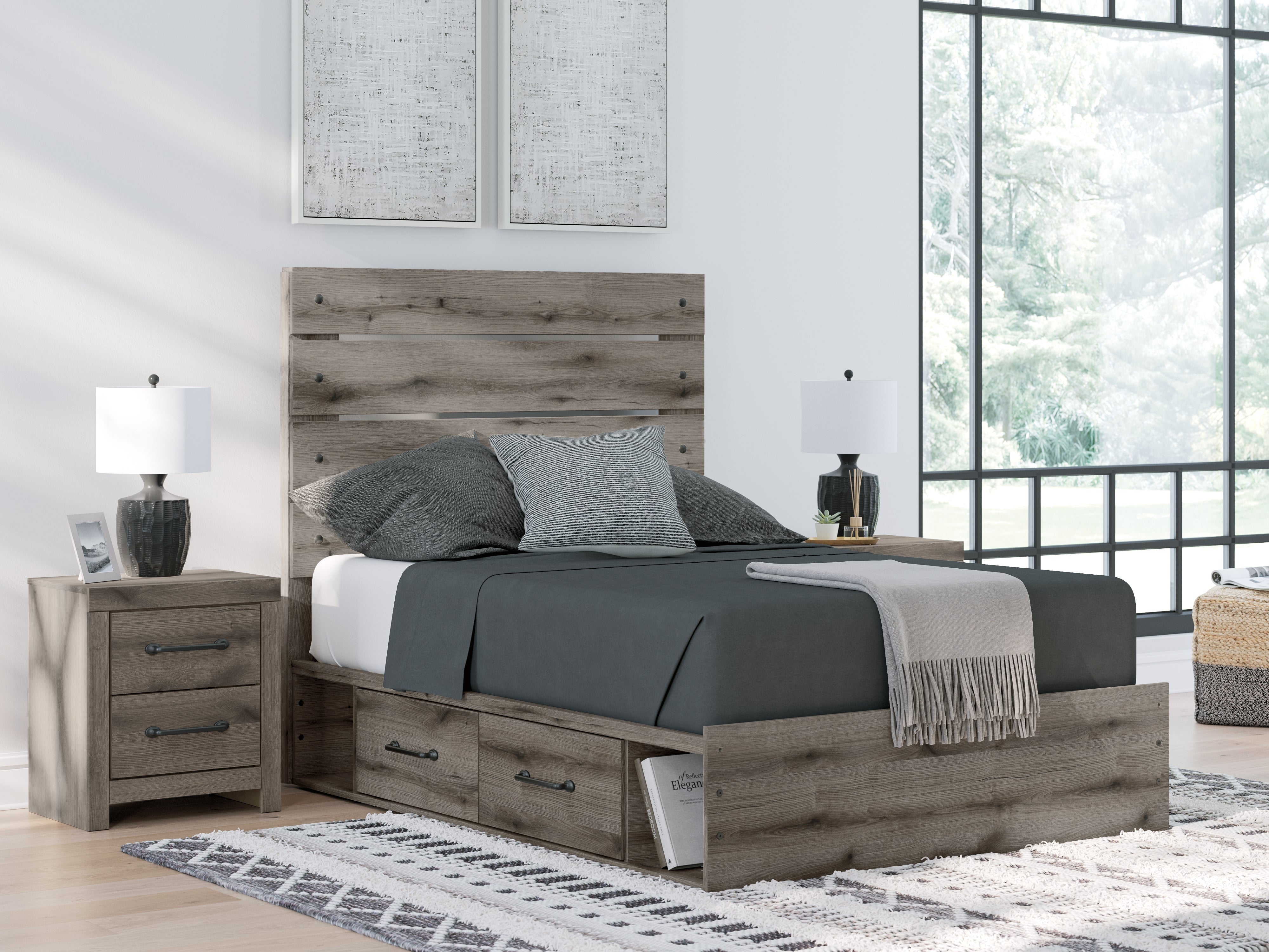 Best Deals Furniture - Ashley Furniture - Graystorm Full Panel Storage Bed - Full Panel Storage Bed - PCB2405B16