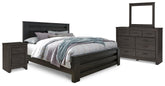 Best Deals Furniture - Ashley Furniture - Brinxton King Panel Bed, Dresser, Mirror and Nightstand - King Panel Bed, Dresser, Mirror and Nightstand - B249B8