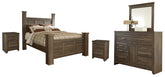 Best Deals Furniture - Ashley Furniture - Juararo Queen Poster Bed with Mirrored Dresser and 2 Nightstands - Queen Poster Bed with Mirrored Dresser and 2 Nightstands - B251B17