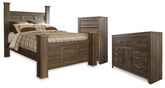 Best Deals Furniture - Ashley Furniture - Juararo Queen Poster Bed, Dresser and Chest - Queen Poster Bed, Dresser and Chest - B251B44