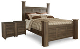 Best Deals Furniture - Ashley Furniture - Juararo Queen Poster Bed and 2 Nightstands - Queen Poster Bed and 2 Nightstands - B251B38