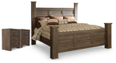 Best Deals Furniture - Ashley Furniture - Juararo King Poster Bed and 2 Nightstands - King Poster Bed and 2 Nightstands - B251B53