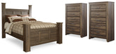 Best Deals Furniture - Ashley Furniture - Juararo Queen Poster Bed and 2 Chests - Queen Poster Bed and 2 Chests - B251B29