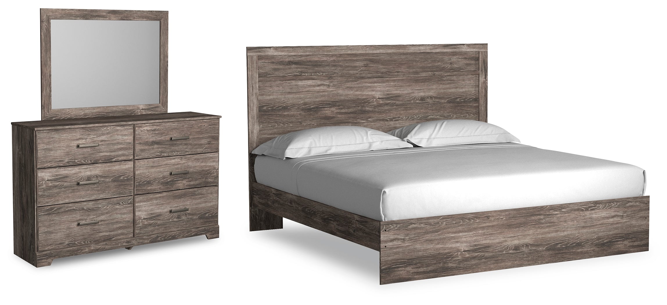 Best Deals Furniture - Ashley Furniture - Ralinksi King Panel Bed, Dresser and Mirror - King Panel Bed, Dresser and Mirror - B2587B13