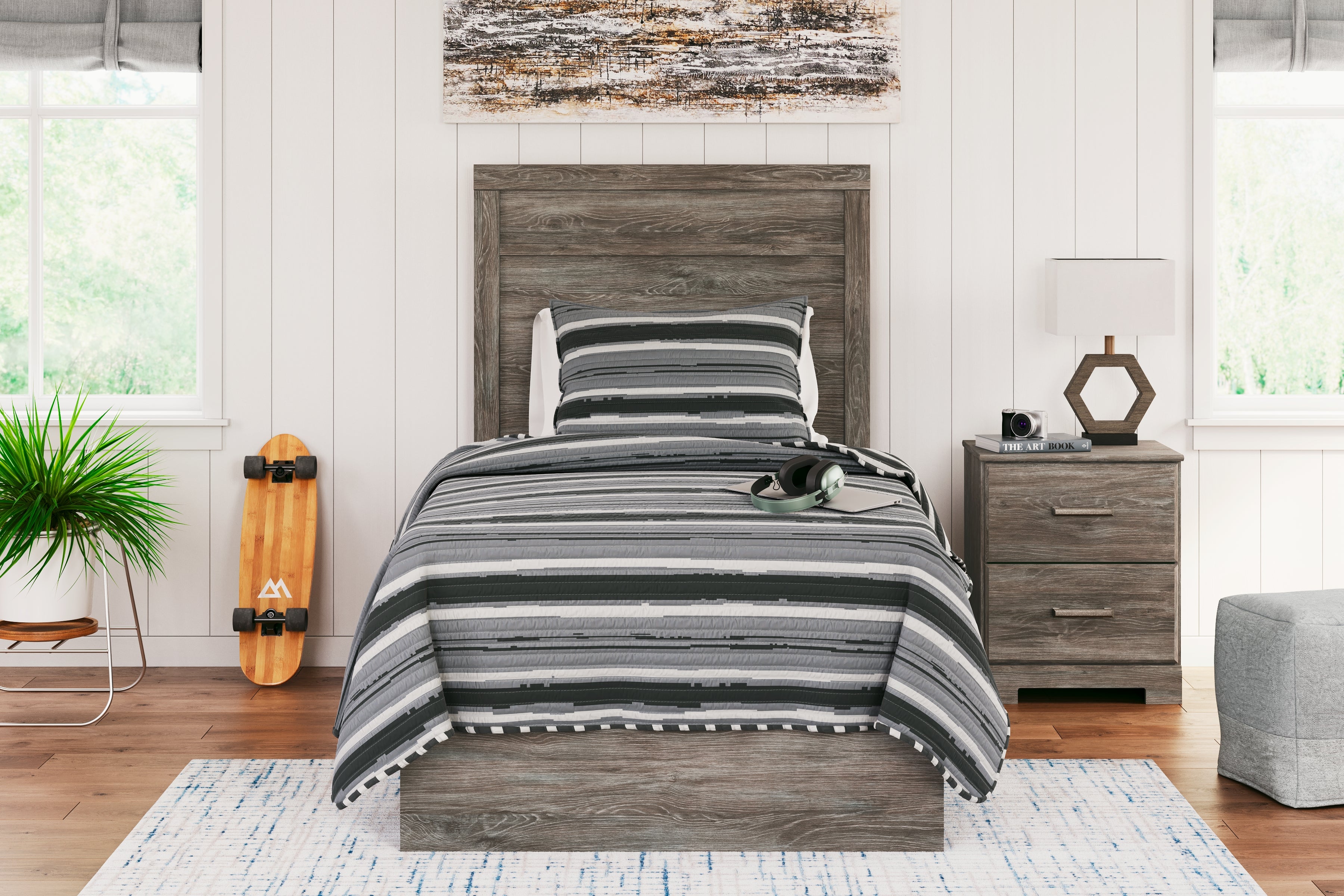 Best Deals Furniture - Ashley Furniture - Ralinksi Twin Panel Bed - Twin Panel Bed - B2587B11