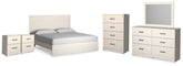 Best Deals Furniture - Ashley Furniture - Stelsie King Panel Bed, Dresser, Mirror, Chest and 2 Nightstands - King Panel Bed, Dresser, Mirror, Chest and 2 Nightstands - B2588B19