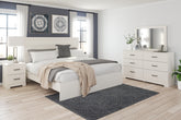 Best Deals Furniture - Ashley Furniture - Stelsie King Panel Bed with Dresser, Mirror and Nightstand - King Panel Bed with Dresser, Mirror and Nightstand - B2588B8
