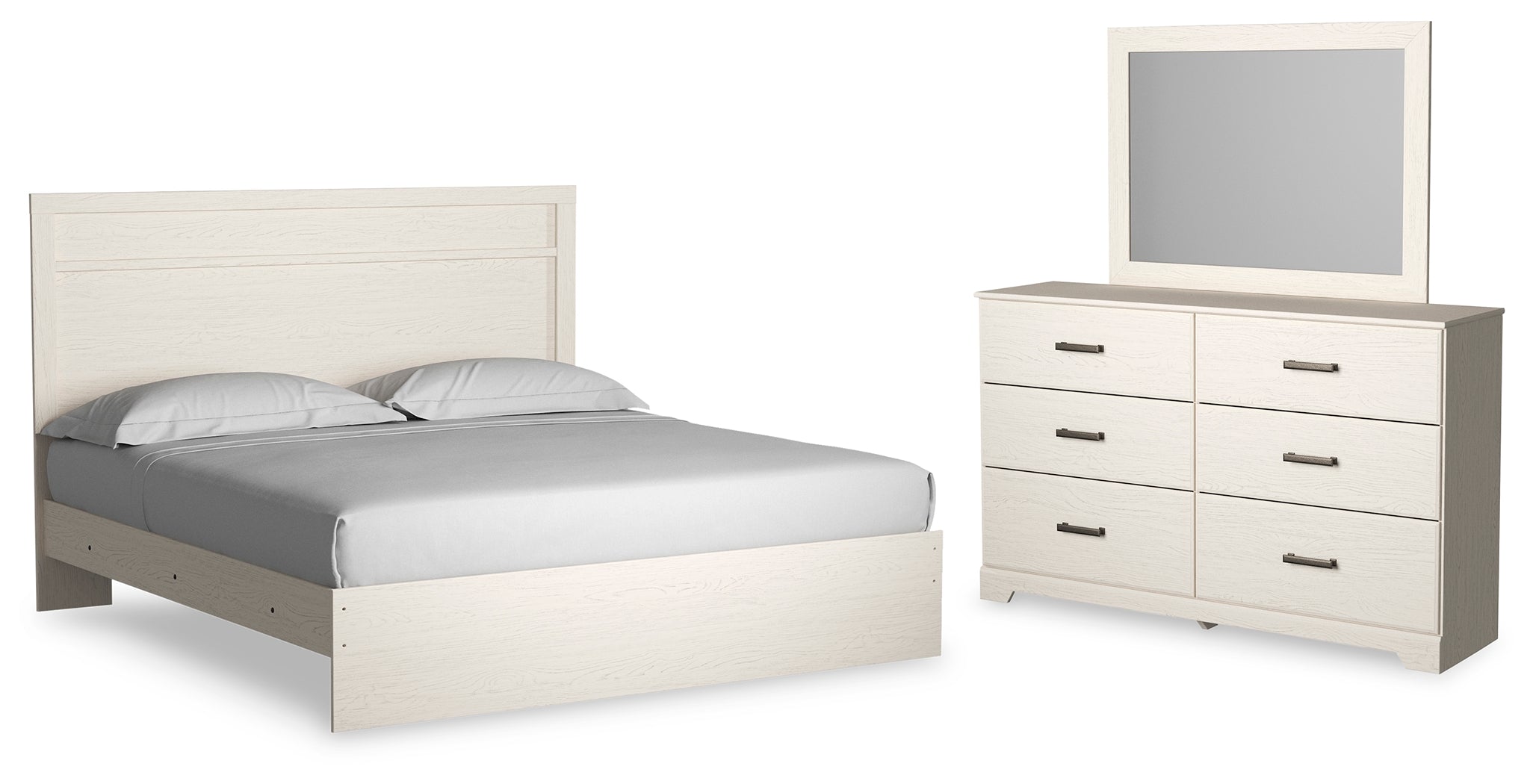 Best Deals Furniture - Ashley Furniture - Stelsie King Panel Bed, Dresser and Mirror - King Panel Bed, Dresser and Mirror - B2588B14
