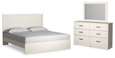 Best Deals Furniture - Ashley Furniture - Stelsie King Panel Bed, Dresser and Mirror - King Panel Bed, Dresser and Mirror - B2588B14