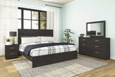 Best Deals Furniture - Ashley Furniture - Belachime King Panel Bed, Dresser, Mirror, and Nightstand - King Panel Bed, Dresser, Mirror, and Nightstand - B2589B8
