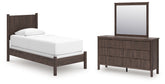 Best Deals Furniture - Ashley Furniture - Pamytta Twin Panel Bed, Dresser and Mirror - Twin Panel Bed, Dresser and Mirror - PCB2614B15
