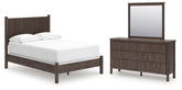 Best Deals Furniture - Ashley Furniture - Pamytta Full Pane Bed, Dresser and Mirror - Full Pane Bed, Dresser and Mirror - PCB2614B17