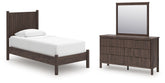 Best Deals Furniture - Ashley Furniture - Pamytta Twin Panel Platform Bed, Dresser and Mirror - Twin Panel Platform Bed, Dresser and Mirror - PCB2614B3