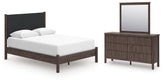 Best Deals Furniture - Ashley Furniture - Pamytta Queen Upholstered Platform Bed, Dresser and Mirror - Queen Upholstered Platform Bed, Dresser and Mirror - PCB2614B13