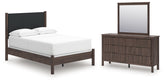 Best Deals Furniture - Ashley Furniture - Pamytta Full Upholstered Panel Bed, Dresser and Mirror - Full Upholstered Panel Bed, Dresser and Mirror - PCB2614B23