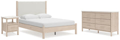 Best Deals Furniture - Ashley Furniture - Cadmori Queen Upholstered Panel Bed, Dresser and Nightstand - Queen Upholstered Panel Bed, Dresser and Nightstand - B2615B10