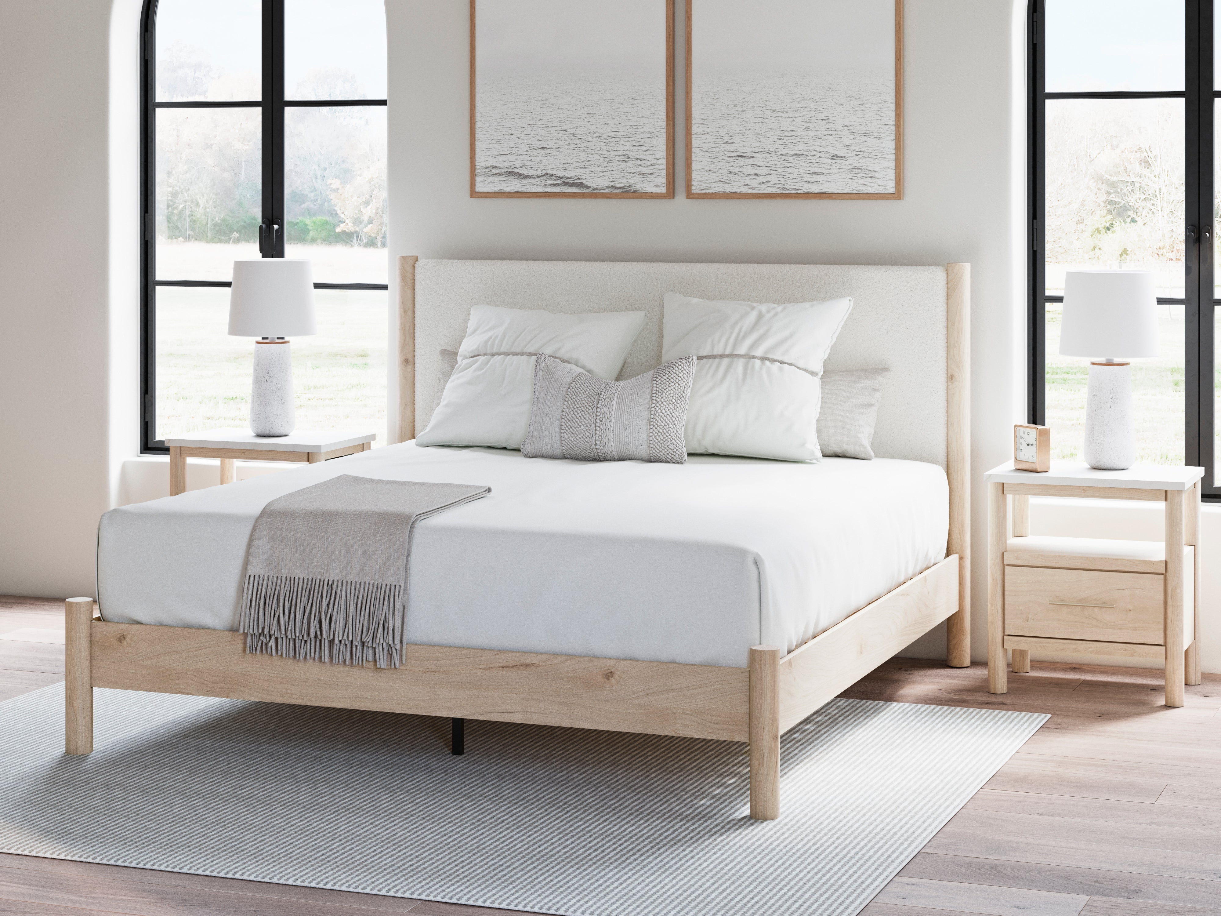 Best Deals Furniture - Ashley Furniture - Cadmori King Upholstered Panel Bed - King Upholstered Panel Bed - B2615B7