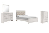 Best Deals Furniture - Ashley Furniture - Altyra Queen Upholstered Panel Bed, Dresser, Mirror, and Chest - Queen Upholstered Panel Bed, Dresser, Mirror, and Chest - B2640B35