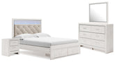 Best Deals Furniture - Ashley Furniture - Altyra Queen Panel Storage Bed with Mirrored Dresser and Nightstand - Queen Panel Storage Bed with Mirrored Dresser and Nightstand - B2640B31
