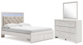 Best Deals Furniture - Ashley Furniture - Altyra Queen Upholstered Panel Storage Bed, Dresser and Mirror - Queen Upholstered Panel Storage Bed, Dresser and Mirror - B2640B26